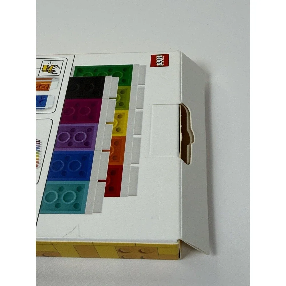 LEGO Iconic 10 Pack Marker Pens Fine Tip Connectable Building Blocks Stationery